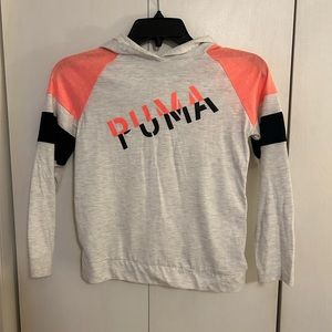 Puma girls youth 8/10 pull over gray long sleeve hoodie